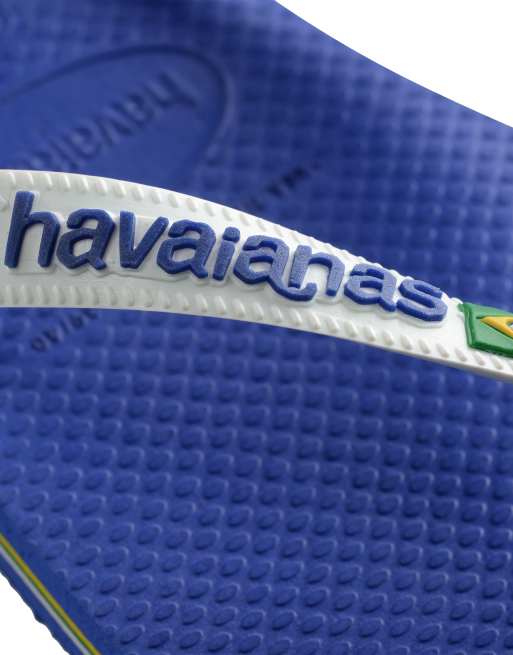 Infradito unisex Havaianas con logo del Brasile blu marino, 3 di 4