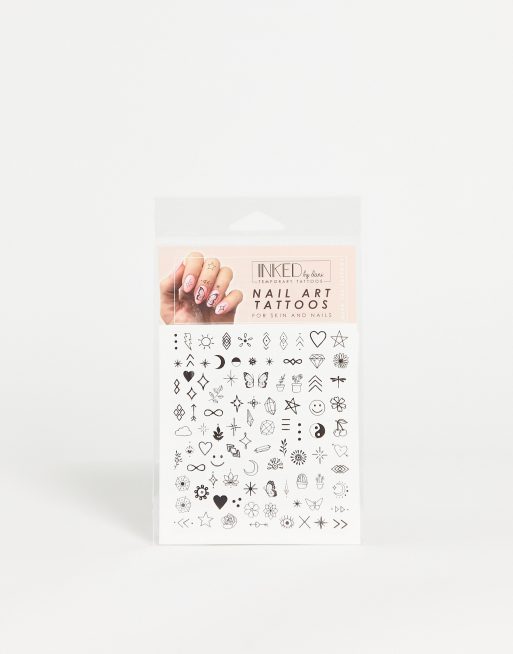 INKED by Dani Black & White Nail Art Temporary Tattoo Pack