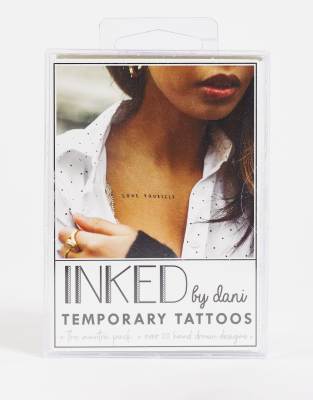 Inked by Dani - Fashion Forward - Temporäre Tattoos mit Engelsmotiven - Mantra Pack-Keine Farbe