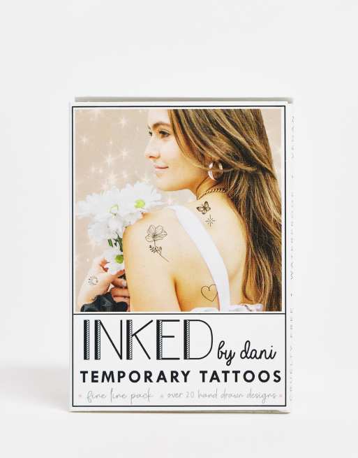 INKED by Dani – Fine Line – Tillfälliga ritade tatueringar i flerpack