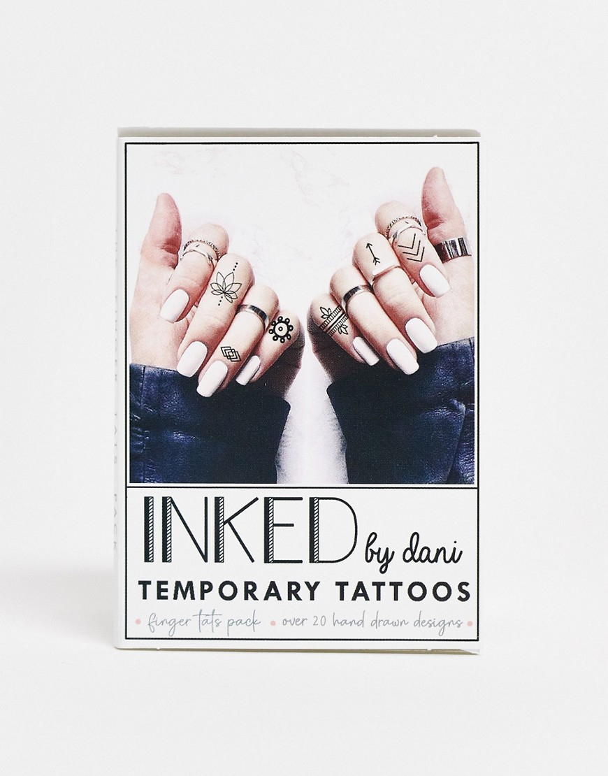 INKED by Dani Finger Tats Temporary Tattoo Pack-No colour