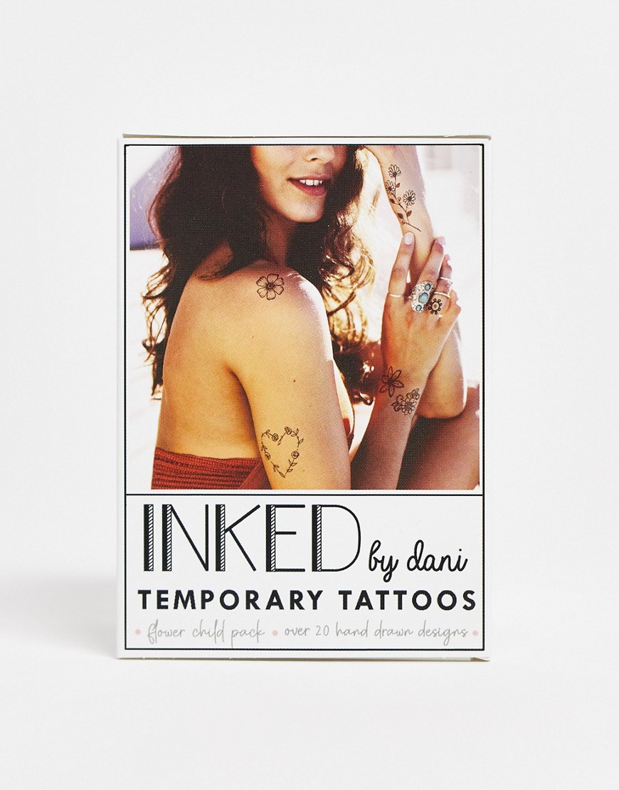 INKED by Dani Flower Child Temporary Tattoo Pack-Black