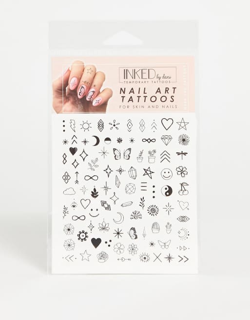 INKED by Dani – Nail-Art-Klebeset im Tattoo-Stil in Schwarz und Weiß