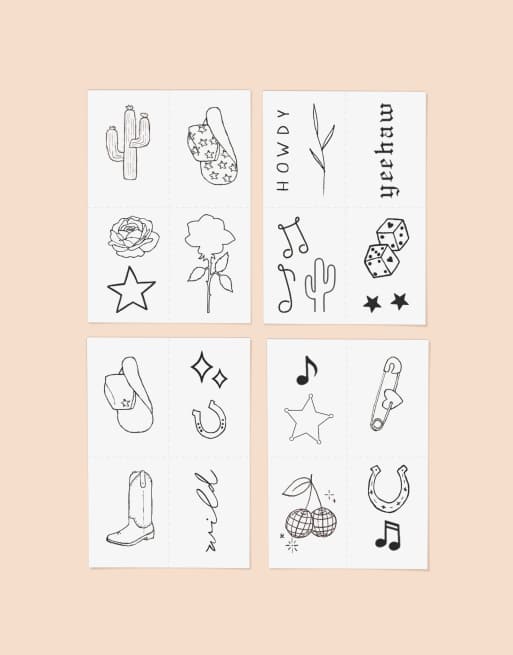 Inked by Dani pack of 20 disco cowgirl temporary tattoos    , 2 of 3