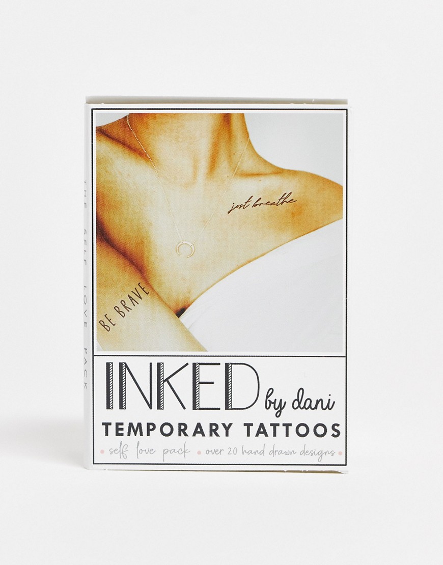 INKED by Dani Self Love Temporary Tattoo Pack-No colour