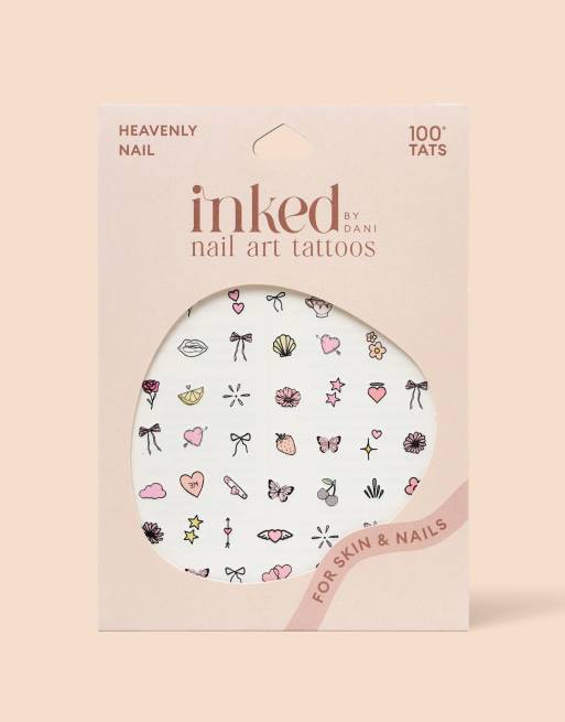 Inked by Dani – Zestaw 100 naklejek na paznokcie i zmywalnych tatuaży – Heavenly