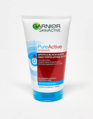 фото Интенсивно отшелушивающий скраб для лица 150 мл от черных точек garnier - pure active-бесцветный