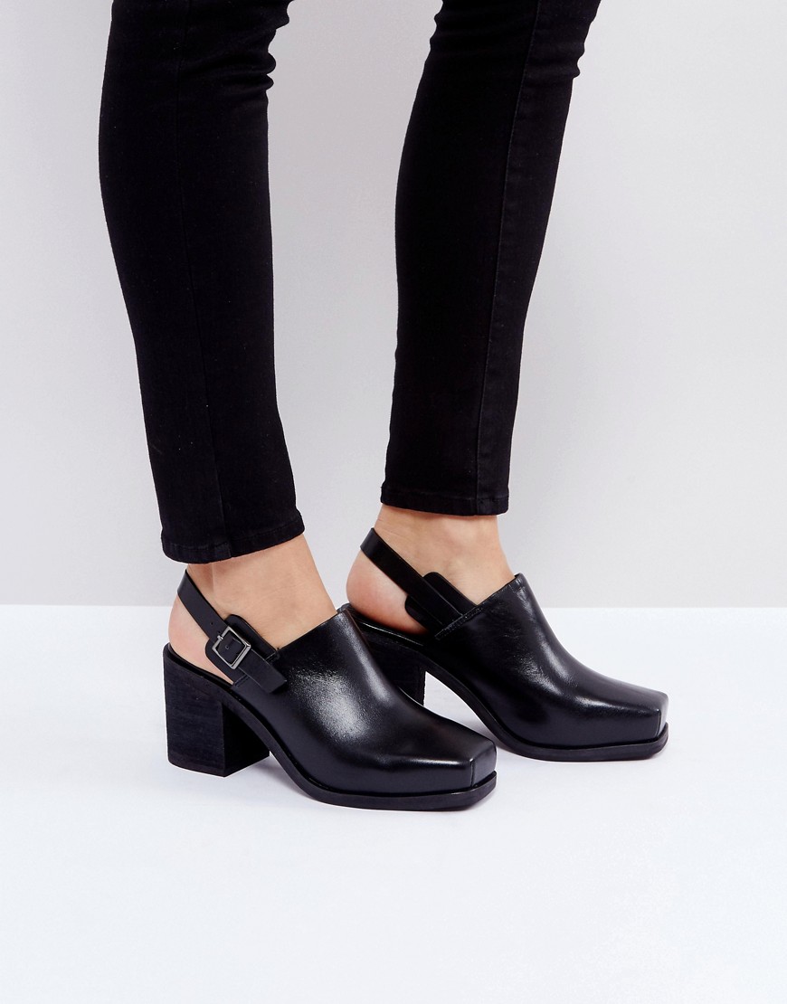 Intentionally Blank - Honcho - Leren schoenen met hak en slingback in zwart