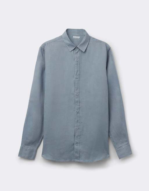 Intimissimi 100% linen shirt in light blue, 4 of 4