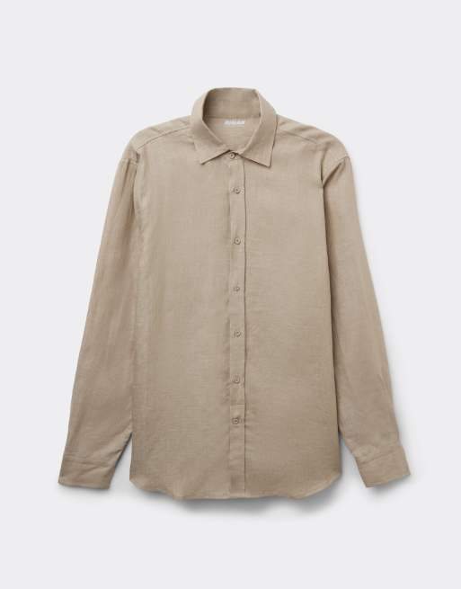 Intimissimi 100% linen shirt in light brown, 4 of 4