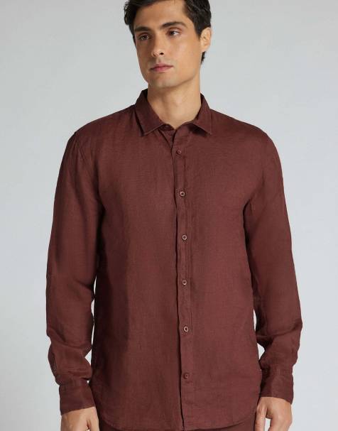Intimissimi 100% linen shirt in red - view 1