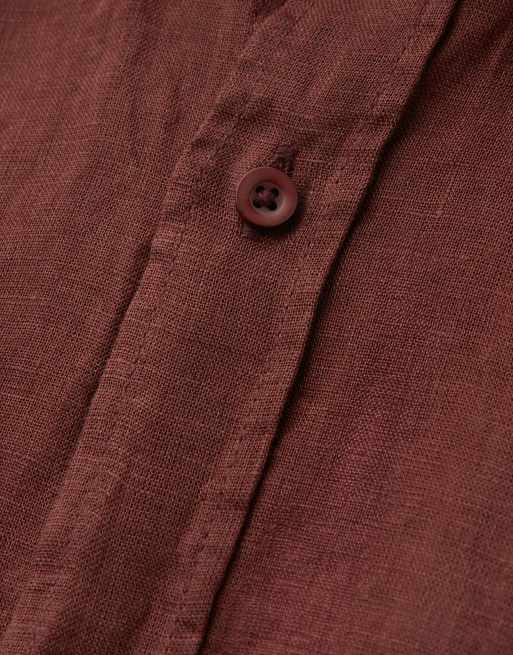 Intimissimi 100% linen shirt in red, 3 of 5