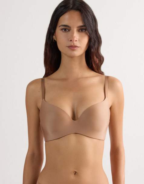 Intimissimi Adele ultralight microfibre triangle bra in brown cappuccino - view 1