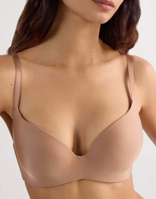 Intimissimi Adele ultralight microfibre triangle bra in brown cappuccino, 3 of 6