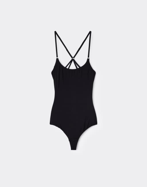 Intimissimi Bodysuit with crossed back straps in black, 5 of 5