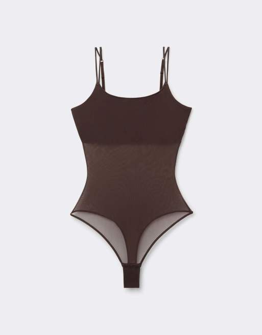 Intimissimi Bodysuit&nbsp;with&nbsp;slender&nbsp;shoulder&nbsp;straps in moka brown, 5 of 6