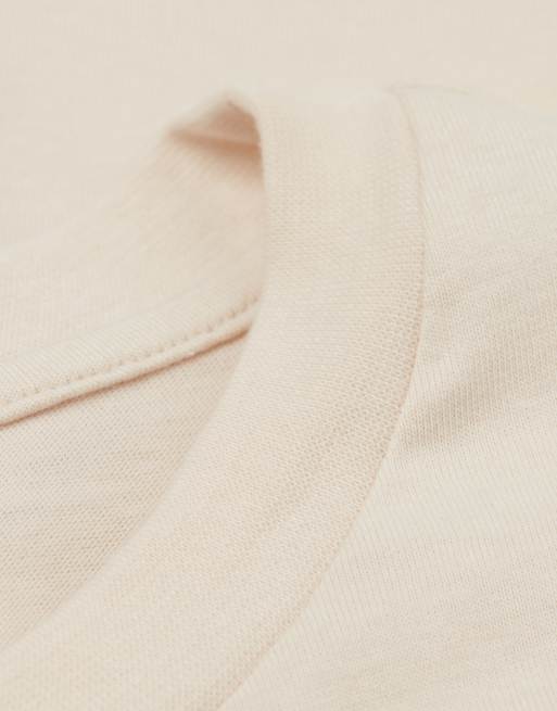 Intimissimi Boxy fit short-sleeved cotton top in dusty white, 6 of 6