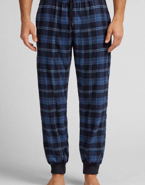 Intimissimi Canvas trousers with checked print in denim blue check - view 1