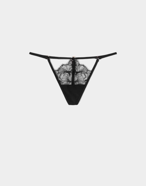 Intimissimi Catching eyes thong with side straps in black, 5 of 5