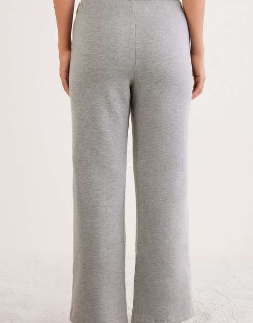 Intimissimi Coraline casual palazzo pants in stone grey melange, 2 of 6