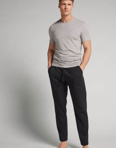 Intimissimi Cotton trousers with seam in black - view 1