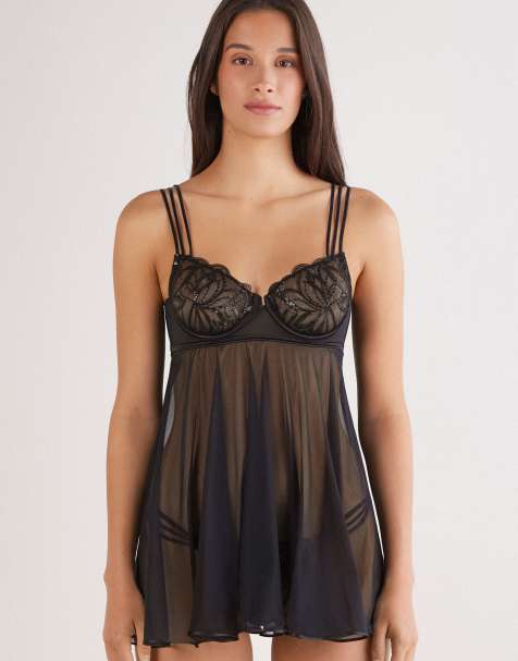 Intimissimi Dark moon girl balconette babydoll in black - view 1