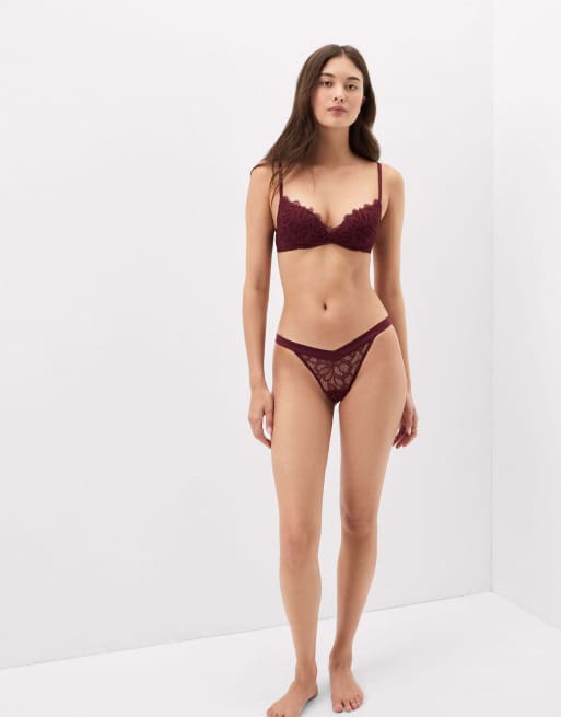 Intimissimi Elevate your day mix & match lingerie set in port red, 6 of 6