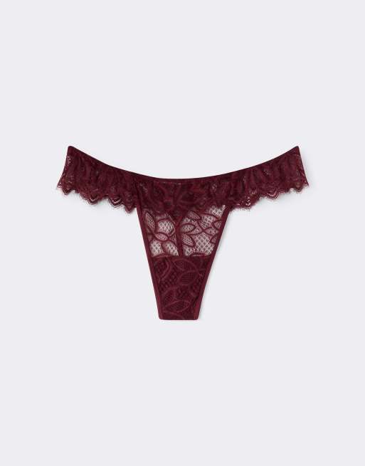 Intimissimi Elevate your day thong in port red, 5 of 5
