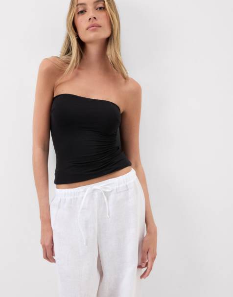 Intimissimi Fresh bamboo bandeau top in black - view 1