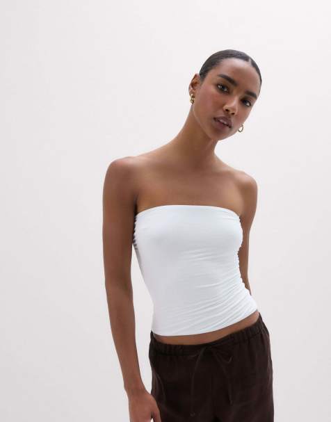 Intimissimi Fresh bamboo bandeau top in milk white