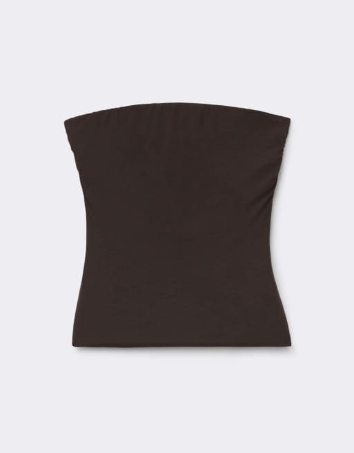 Intimissimi Fresh bamboo bandeau top in moka brown, 5 of 6