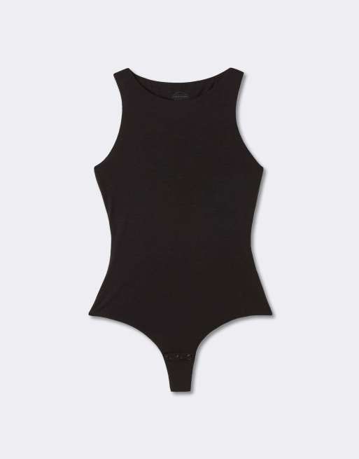 Intimissimi Fresh bamboo bodysuit with wide straps in black, 5 of 6