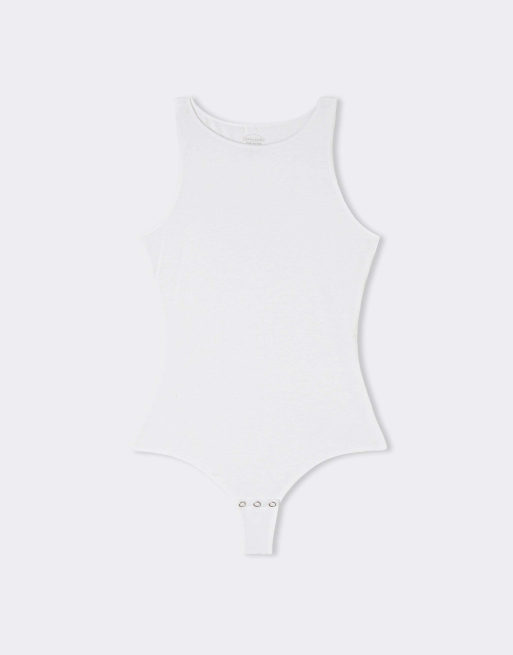 Intimissimi Fresh bamboo bodysuit with wide straps in milk white, 5 of 6