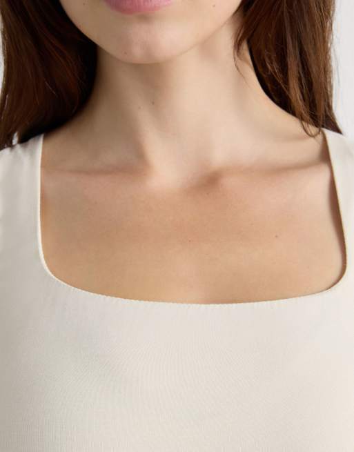 Intimissimi Fresh bamboo vest top with wide straps in vanilla ivory, 2 of 3