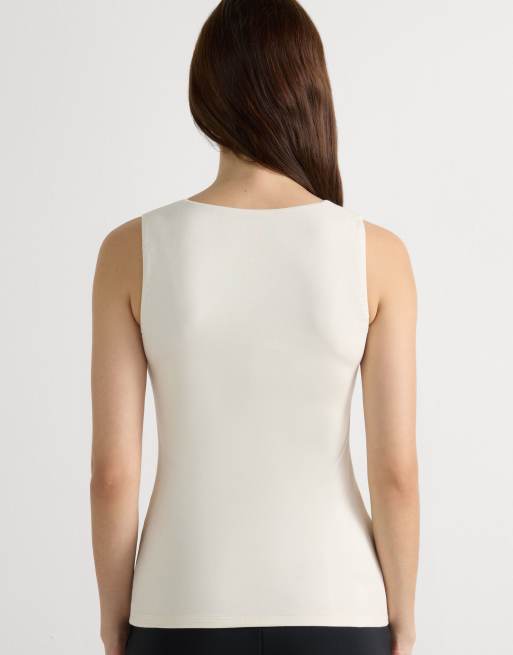 Intimissimi Fresh bamboo vest top with wide straps in vanilla ivory, 3 of 3