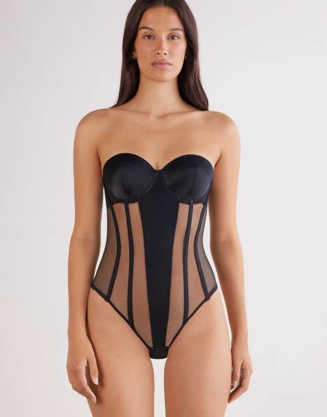 Intimissimi Giada handcrafted luxury bodysuit in black - view 1