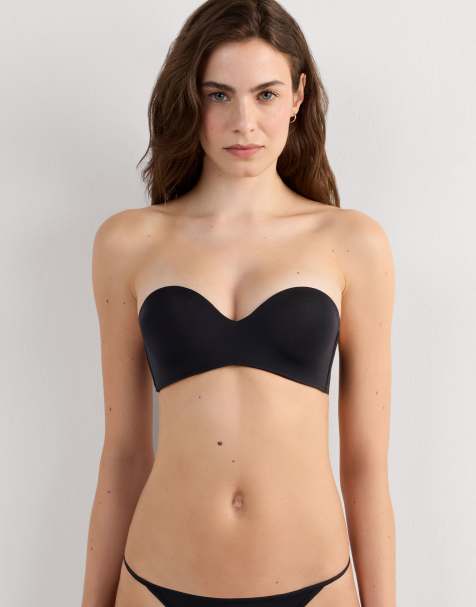 Intimissimi Gioia ultralight microfibre bandeau bra in black - view 1