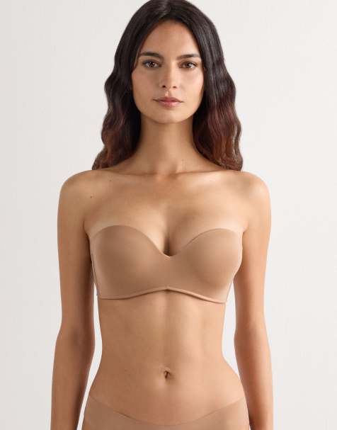 Intimissimi Gioia ultralight microfibre bandeau bra in brown cappuccino - view 1