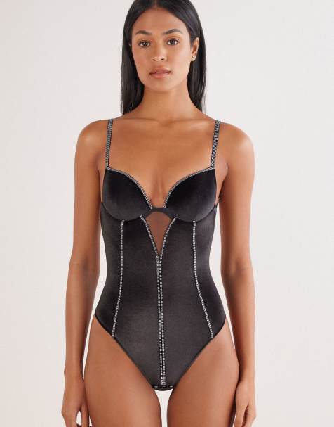 Intimissimi Girls wanna glisten sexy back bodysuit in black