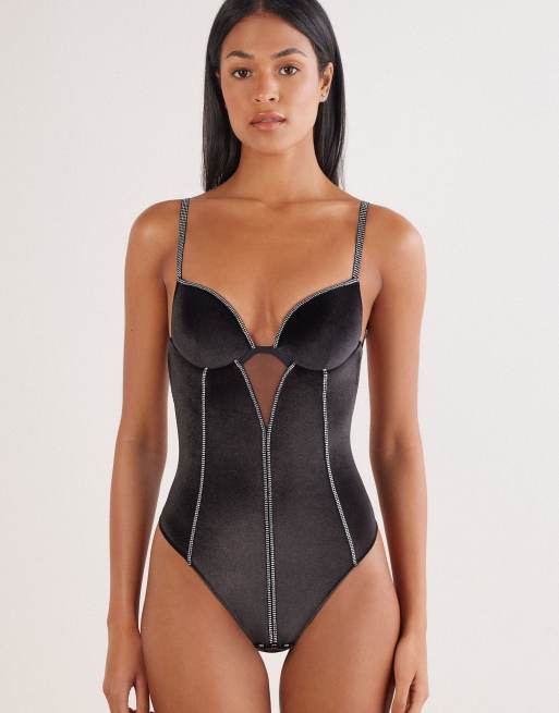 Intimissimi Girls wanna glisten sexy back bodysuit in black