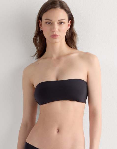 Intimissimi Ilaria ultralight microfibre bandeau bra in black - view 1