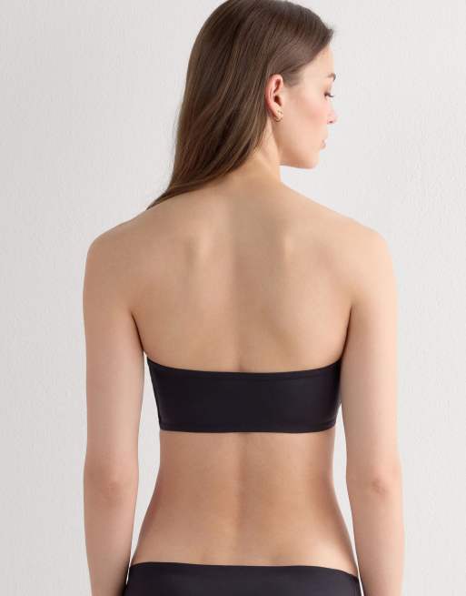 Intimissimi Ilaria ultralight microfibre bandeau bra in black, 2 of 6