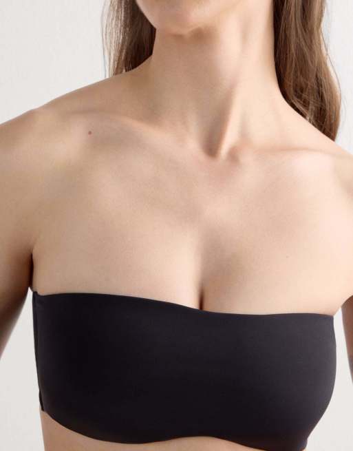 Intimissimi Ilaria ultralight microfibre bandeau bra in black, 3 of 6