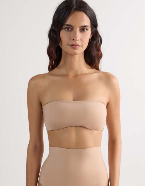 Intimissimi Ilaria ultralight microfibre bandeau bra in honey soft beige - view 1
