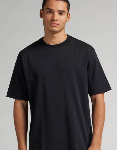 Intimissimi Interlock cotton oversize t-shirt in black