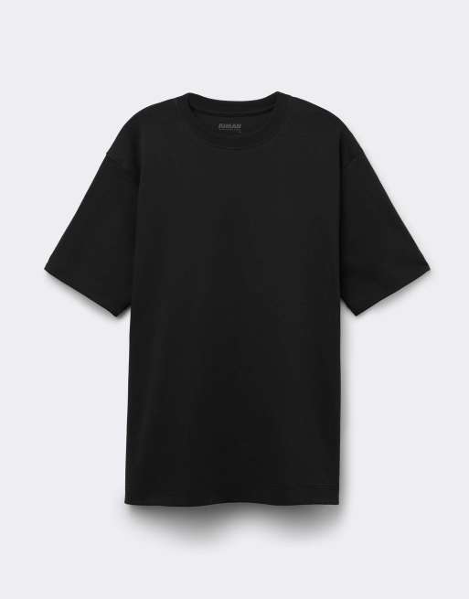 Intimissimi Interlock cotton oversize t-shirt in black, 3 of 5