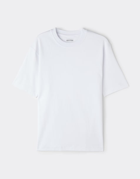Intimissimi Interlock cotton oversize t-shirt in white - view 1
