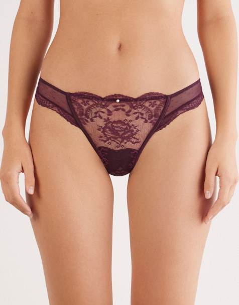 Intimissimi La vie en rose brazilian briefs in dark burgundy - view 1