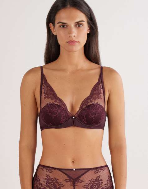 Intimissimi La vie en rose elena balconette bra in dark burgundy - view 1