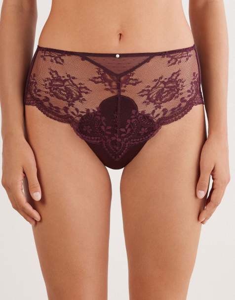 Intimissimi La vie en rose french knickers in dark burgundy - view 1